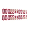 Cross-border bestseller: Wholesale of a set of 24-piece red gradient gradient French 3D flower long pipe nail prosthetics Item Picture